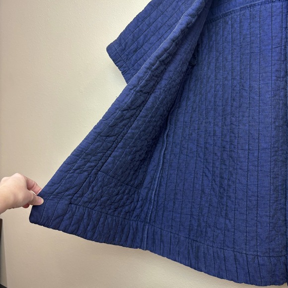 Rachel Comey Quilted Linen Jacket Coat Kimono Oversized Navy Blue 4 Quiet Luxury - Picture 8 of 16